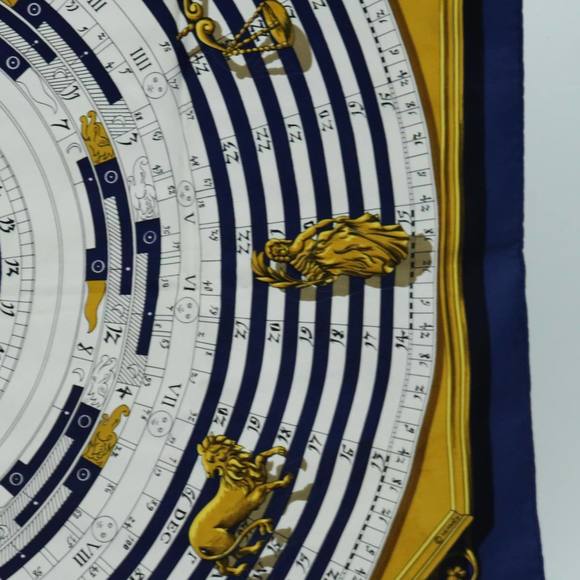 HERMES Carre 90 dies et hore Scarf Silk Blue Auth tb932 - Picture 7 of 13